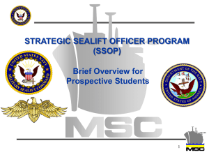 Strategic Sealift Officer Program (SSOP) Overview