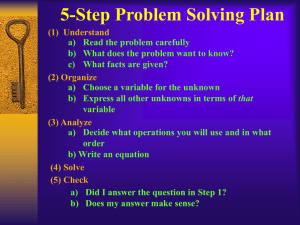 5-Step Problem Solving Plan & Examples