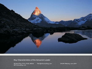 Key Characteristics Chief Actuary