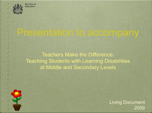 Teaching Students with Learning Disabilities at Middle