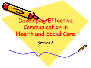 Effective Communication in Health & Social Care