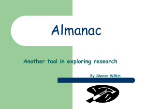 Almanacs: A Research Tool - History, Content & Uses