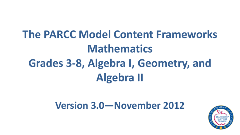 MATH Model Content Frameworks