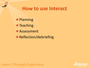 How to Use Interact: Planning, Teaching, Assessment