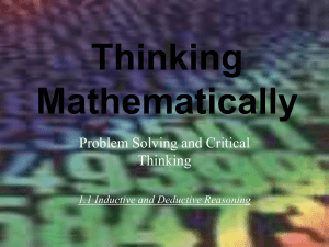 Inductive & Deductive Reasoning: Math Problem Solving