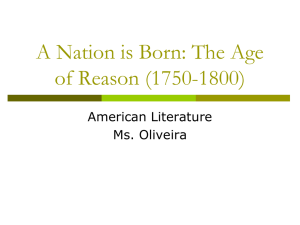 A Nation is Born: The Age of Reason (1750