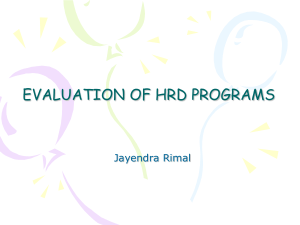 HRD Program Evaluation: Models, Data, and Ethics