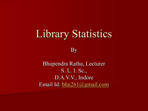 Library Statistics: Objectives, Sources, and Scope