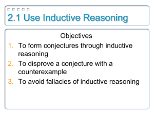 Inductive Reasoning: Conjectures & Counterexamples