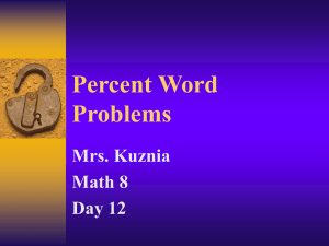 Percent Word Problems
