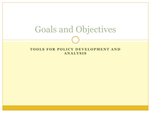 Goals and Objectives