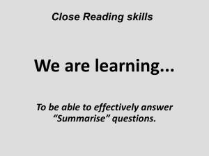 Summary questions workshop