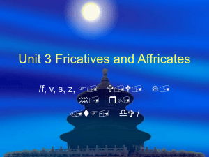 Fricatives and Affricates: Phonetics Presentation