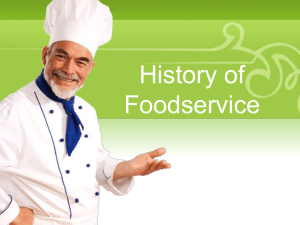 History of Foodservice: Global & Philippine Perspectives
