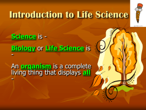 Introduction to Life Science: Characteristics of Life