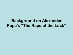 Background on Alexander Pope`s “The Rape of the Lock”
