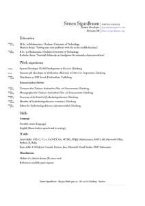 Résumé - Simon Sigurdhsson (urdh)