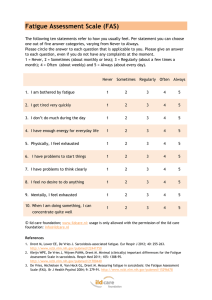 Fatigue Assessment Scale (FAS) Questionnaire