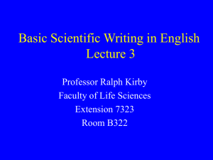 Basic Scientific Writing in English Lecture 3