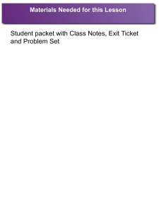 Classwork: Module 1 Lesson 9