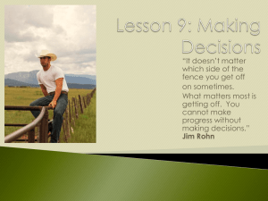 Lesson 9: Making Decisions