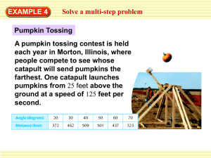 Pumpkin Tossing: Quadratic Model Example