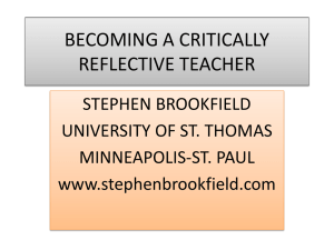 becoming a critically reflective teacher