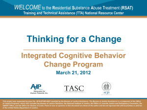 Thinking for a Change: Cognitive Behavior Program