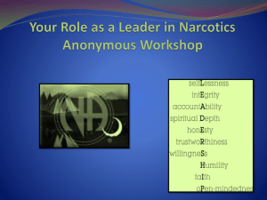 Your Role as a Leader in Narcotics Anonymous Workshop
