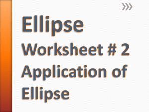 Ellipse Worksheet # 2 Application of Ellipse