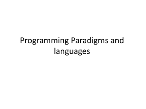 Programming Paradigms & Languages: Overview
