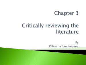 Critically Reviewing Literature: A Research Guide