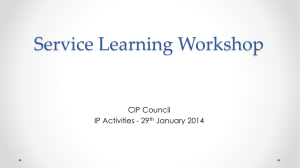Service Learning Workshop: Project Planning & Best Practices