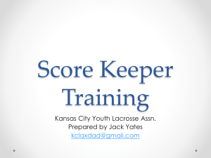 Score Keeper Training