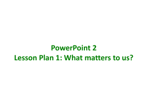 L1 What matters to me PowerPoint