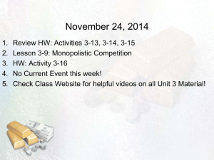 Monopolistic Competition: Lecture Notes & Market Analysis