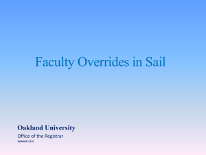 Faculty Override Instructions