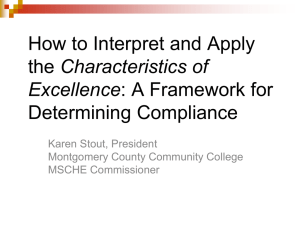 How to Interpret and Apply the Characteristics of Excellence: A