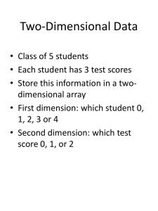 Two Dimensional Arrays