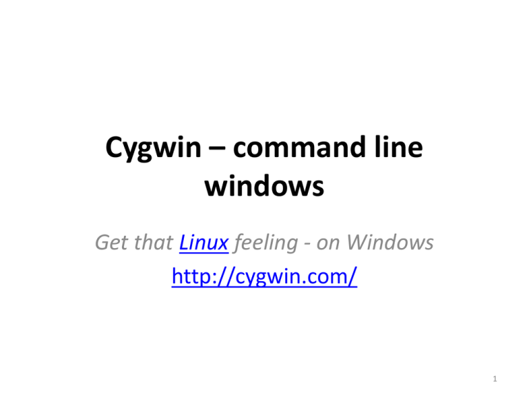 Cygwin Command Line Windows