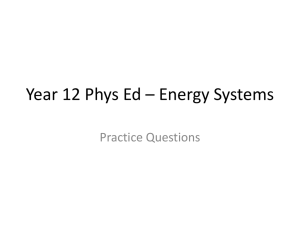 Year 12 Phys Ed: Energy Systems Practice Questions