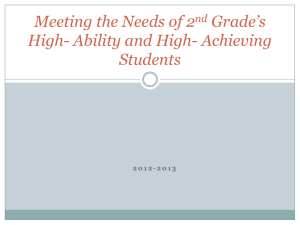 Ability and High- Achieving Students