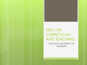 ded 104 curriculum and teaching - The State University of Zanzibar