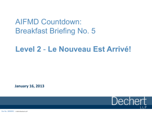 AIFMD Countdown: Breakfast Briefing No. 3