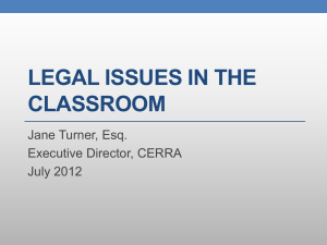 Legal Issues in the Classroom (PowerPoint)