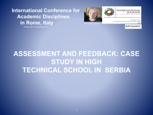 Assessment & Feedback in Serbian Technical School: Case Study