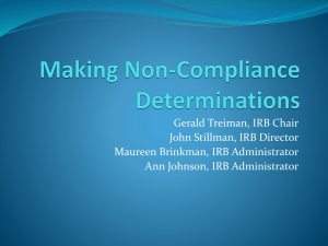 Making Non-Compliance Determinations