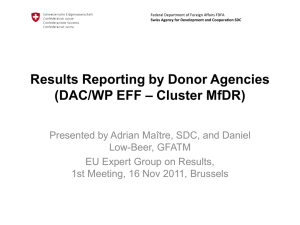 Results Reporting by Donor Agencies (DAC/WP