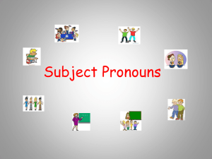 Subject Pronouns