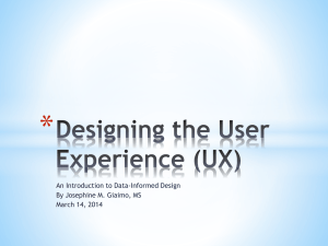 Designing the User Experience (UX): An Introduction to Data